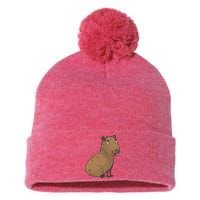 Cute And Funny Capybara Meme Pom Pom 12in Knit Beanie