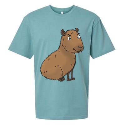 Cute And Funny Capybara Meme Sueded Cloud Jersey T-Shirt