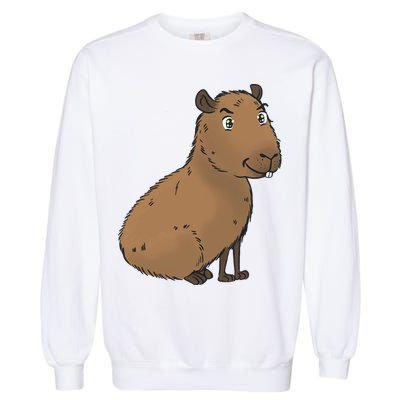 Cute And Funny Capybara Meme Garment-Dyed Sweatshirt