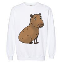 Cute And Funny Capybara Meme Garment-Dyed Sweatshirt
