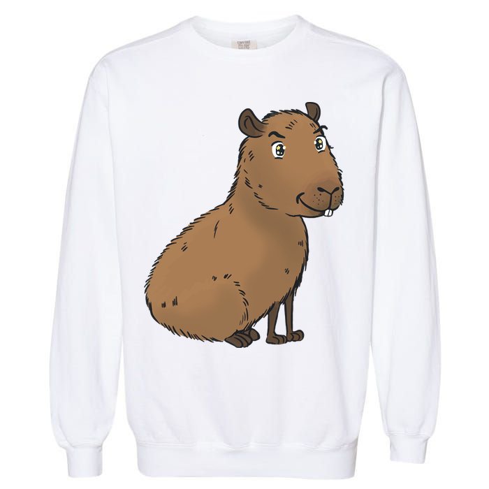 Cute And Funny Capybara Meme Garment-Dyed Sweatshirt