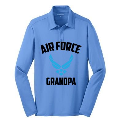 Cool Air Force Grandpa Gift Proud Us Military Veteran Gift Silk Touch Performance Long Sleeve Polo