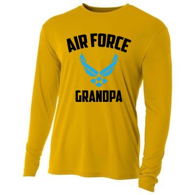 Cool Air Force Grandpa Gift Proud Us Military Veteran Gift Cooling Performance Long Sleeve Crew