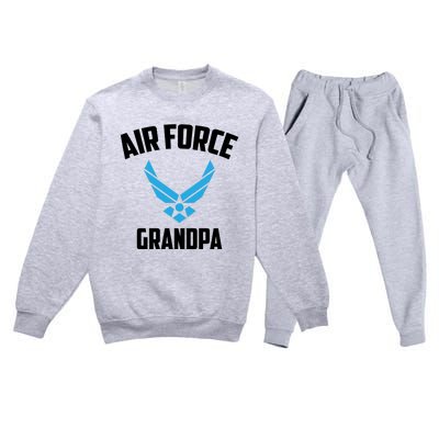 Cool Air Force Grandpa Gift Proud Us Military Veteran Gift Premium Crewneck Sweatsuit Set