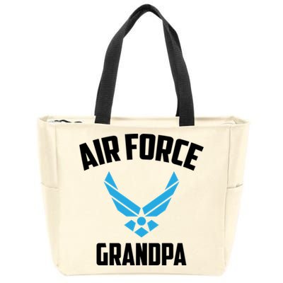 Cool Air Force Grandpa Gift Proud Us Military Veteran Gift Zip Tote Bag