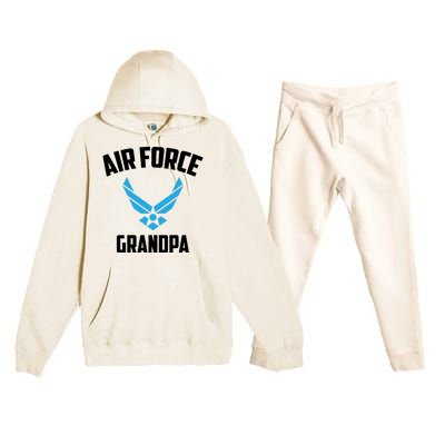 Cool Air Force Grandpa Gift Proud Us Military Veteran Gift Premium Hooded Sweatsuit Set