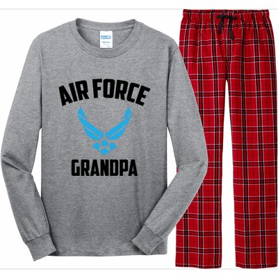 Cool Air Force Grandpa Gift Proud Us Military Veteran Gift Long Sleeve Pajama Set