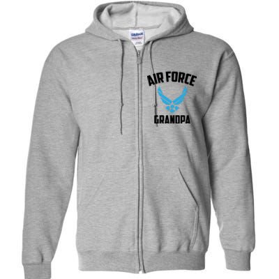 Cool Air Force Grandpa Gift Proud Us Military Veteran Gift Full Zip Hoodie