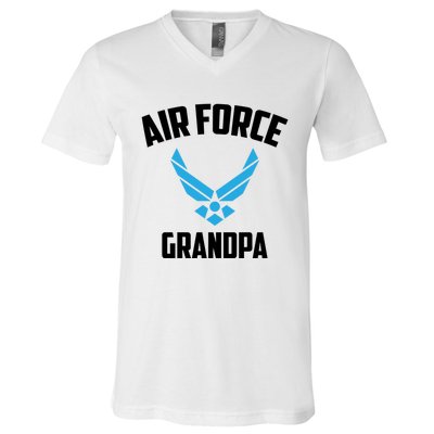 Cool Air Force Grandpa Gift Proud Us Military Veteran Gift V-Neck T-Shirt