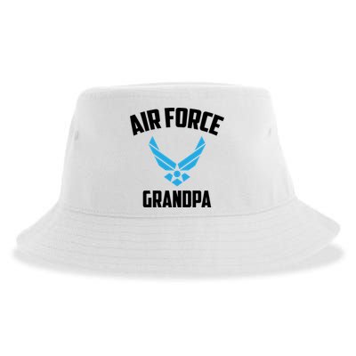 Cool Air Force Grandpa Gift Proud Us Military Veteran Gift Sustainable Bucket Hat