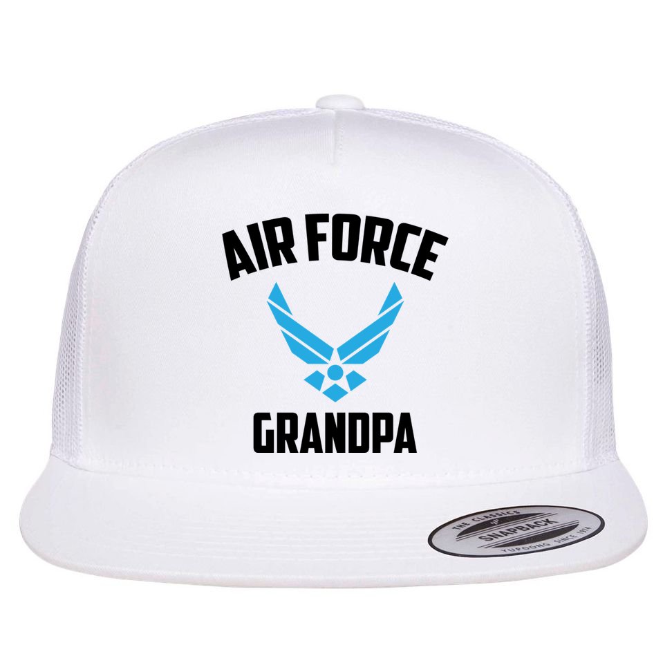 Cool Air Force Grandpa Gift Proud Us Military Veteran Gift Flat Bill Trucker Hat