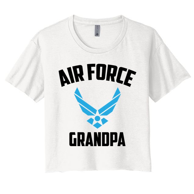 Cool Air Force Grandpa Gift Proud Us Military Veteran Gift Crop Top