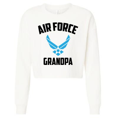 Cool Air Force Grandpa Gift Proud Us Military Veteran Gift Cropped Pullover Crew