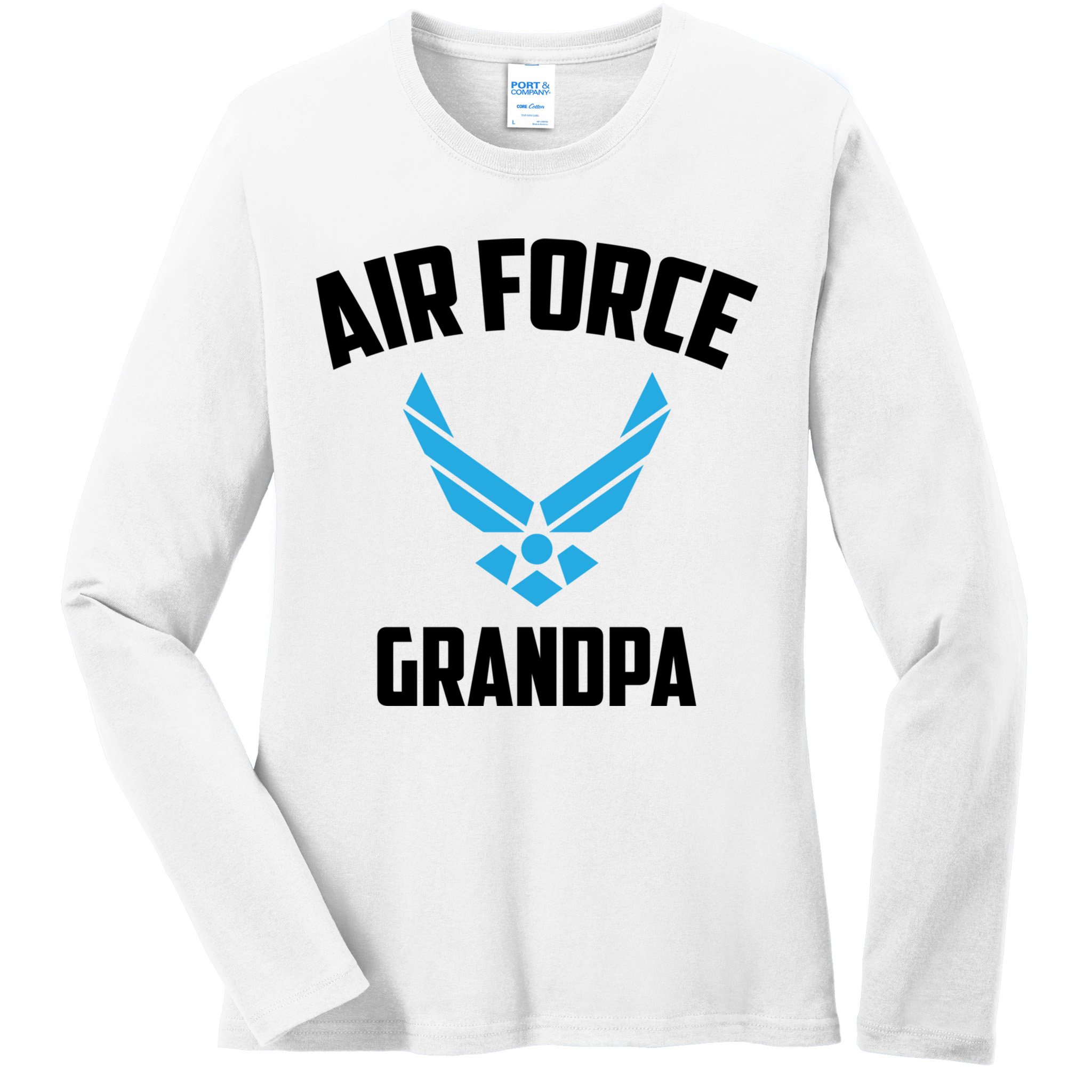 Cool Air Force Grandpa Gift Proud Us Military Veteran Gift Ladies Long Sleeve Shirt
