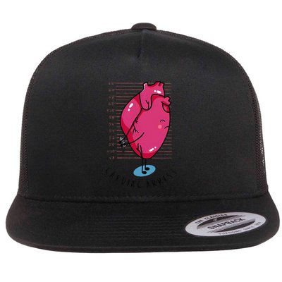 Cardiac Arrest Funny Design Flat Bill Trucker Hat