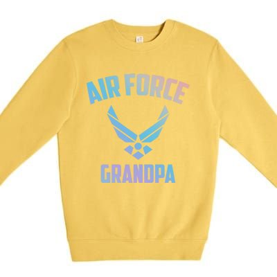 Cool Air Force Grandpa Gift Proud Us Military Veteran Gift Premium Crewneck Sweatshirt