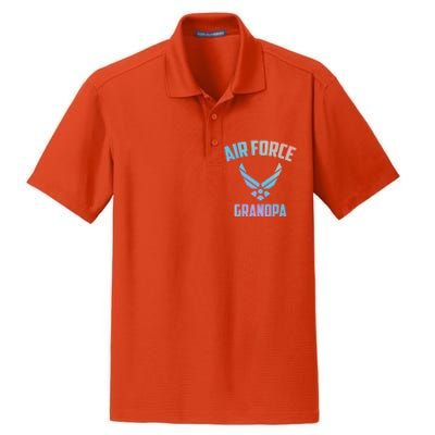 Cool Air Force Grandpa Gift Proud Us Military Veteran Gift Dry Zone Grid Polo