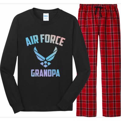 Cool Air Force Grandpa Gift Proud Us Military Veteran Gift Long Sleeve Pajama Set