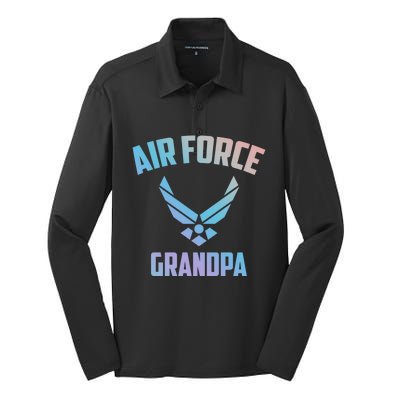 Cool Air Force Grandpa Gift Proud Us Military Veteran Gift Silk Touch Performance Long Sleeve Polo