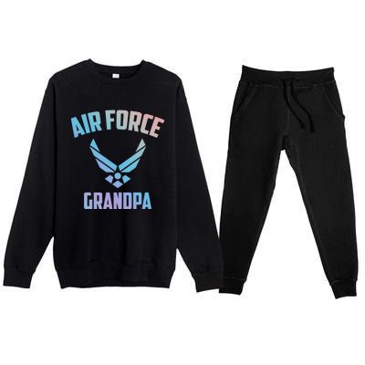 Cool Air Force Grandpa Gift Proud Us Military Veteran Gift Premium Crewneck Sweatsuit Set