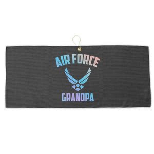 Cool Air Force Grandpa Gift Proud Us Military Veteran Gift Large Microfiber Waffle Golf Towel