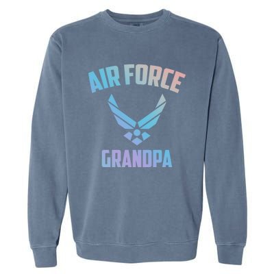 Cool Air Force Grandpa Gift Proud Us Military Veteran Gift Garment-Dyed Sweatshirt