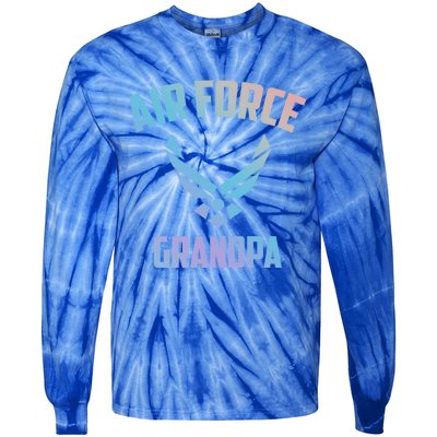 Cool Air Force Grandpa Gift Proud Us Military Veteran Gift Tie-Dye Long Sleeve Shirt