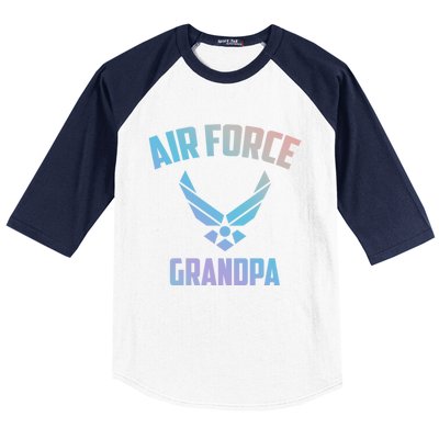 Cool Air Force Grandpa Gift Proud Us Military Veteran Gift Baseball Sleeve Shirt