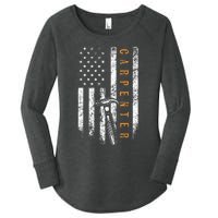 Carpenter American Flag Design Woodworking Carpentry Women's Perfect Tri Tunic Long Sleeve Shirt