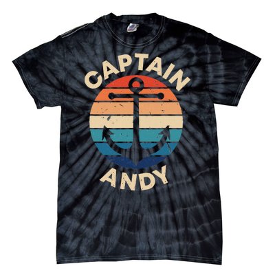 Captain Andy Funny First Name Humor Nickname Seaman Vintage Tie-Dye T-Shirt