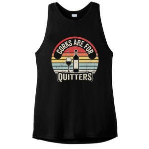 Corks Are For Quitters Wine Lover Ladies PosiCharge Tri-Blend Wicking Tank