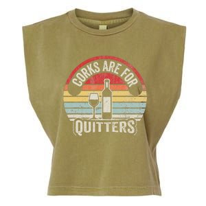 Corks Are For Quitters Wine Lover Garment-Dyed Women's Muscle Tee