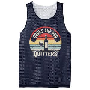 Corks Are For Quitters Wine Lover Mesh Reversible Basketball Jersey Tank