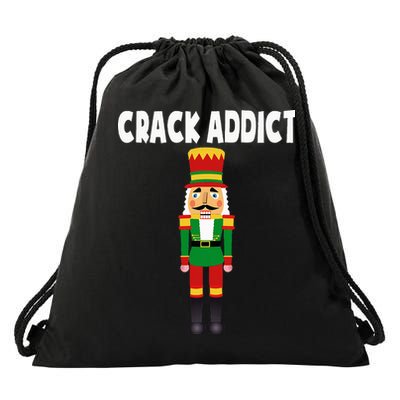 Crack Addict Funny Nutcracker Christmas Sayings Drawstring Bag