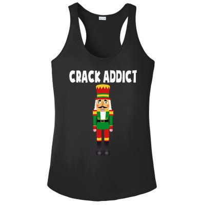 Crack Addict Funny Nutcracker Christmas Sayings Ladies PosiCharge Competitor Racerback Tank