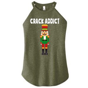 Crack Addict Funny Nutcracker Christmas Sayings Women's Perfect Tri Rocker Tank