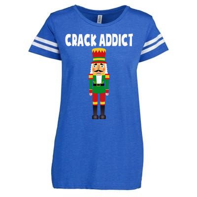 Crack Addict Funny Nutcracker Christmas Sayings Enza Ladies Jersey Football T-Shirt