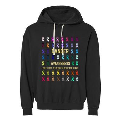 Cancer Awareness Fight Cancer In All ribbon Color supporter Garment-Dyed Fleece Hoodie