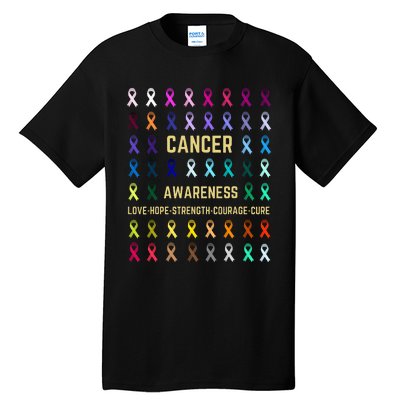 Cancer Awareness Fight Cancer In All ribbon Color supporter Tall T-Shirt