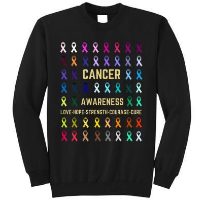 Cancer Awareness Fight Cancer In All ribbon Color supporter Tall Sweatshirt