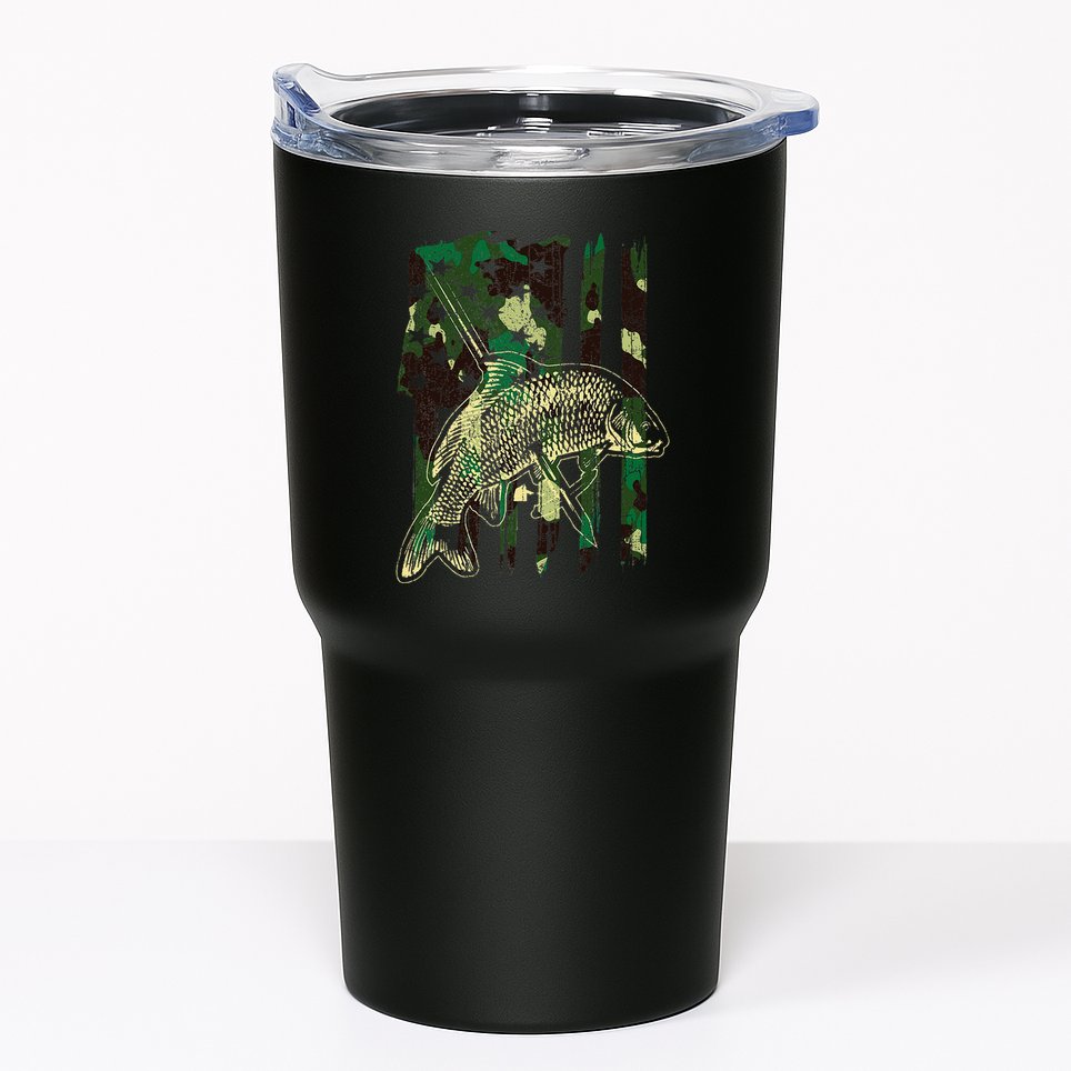 Camo American Flag Bowfishing Gift Bow Fishing Bow Fisher Tumbler