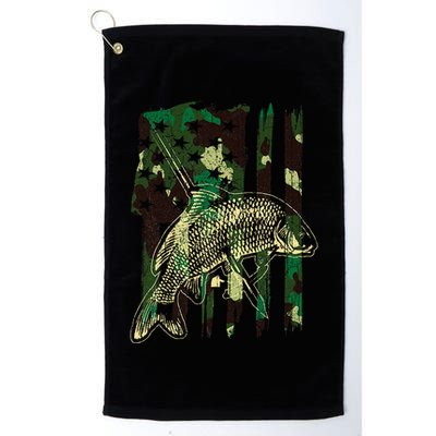Camo American Flag Bowfishing Gift Bow Fishing Bow Fisher Golf Towel