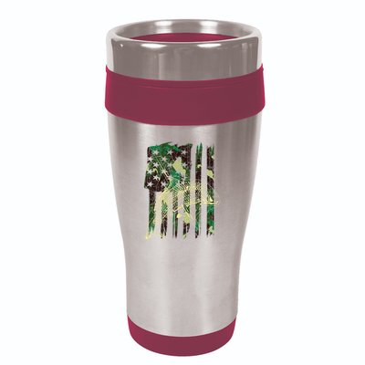 Camo American Flag Bowfishing Gift Bow Fishing Bow Fisher 16oz Travel Tumbler