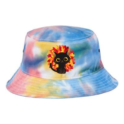 Cute Autumn Fall Black Cat Tie Dye Newport Bucket Hat