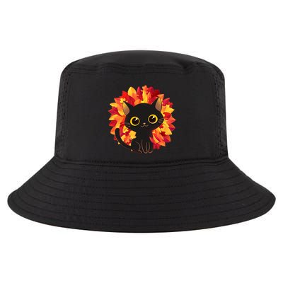 Cute Autumn Fall Black Cat Cool Comfort Performance Bucket Hat