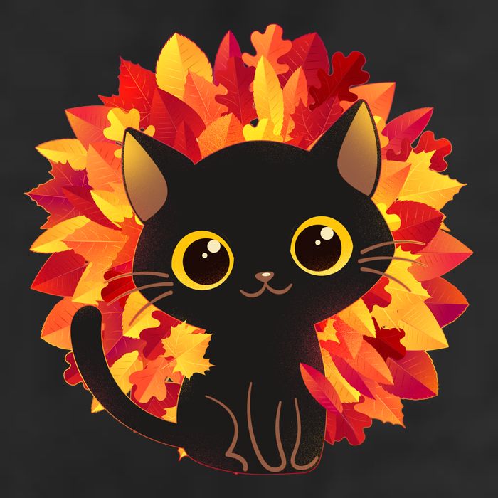 Cute Autumn Fall Black Cat Cool Comfort Performance Bucket Hat