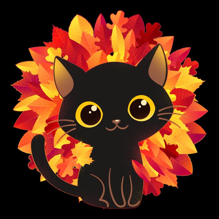 Cute Autumn Fall Black Cat Cooling Performance Crew T-Shirt