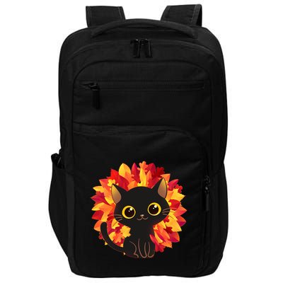 Cute Autumn Fall Black Cat Impact Tech Backpack