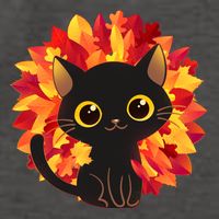 Cute Autumn Fall Black Cat Vector Backpack