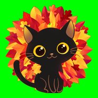 Cute Autumn Fall Black Cat Kids T-Shirt